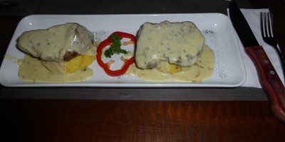 Cheese smothered steaks at Marmoleo