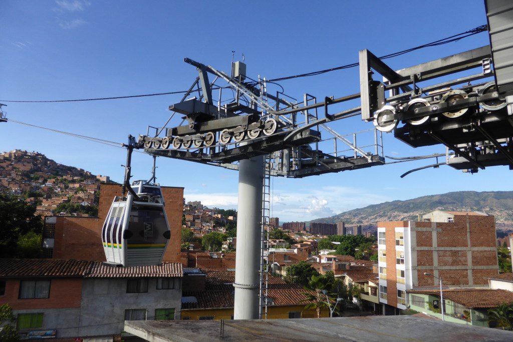 Medellin's Metrocable system that integrates with the city's metro, ensures that the low income residents that live in the city's mountanside neighborhoods have safe, inexpensive access to the city's transportation infrastructure. This is an integral part of Medellin's long term social inclusion strategy.