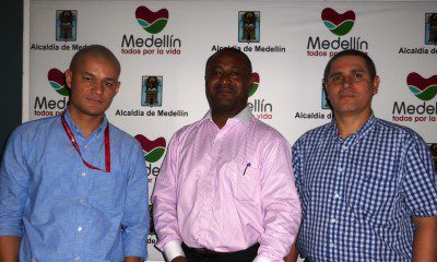 Left to Right: ACI's Carlos Jaramillo (now with Ruta-N), Finance Colombia's Loren Moss, and  José Ignacio Loaiza of the Secretaria de Inclusión Social y Familia