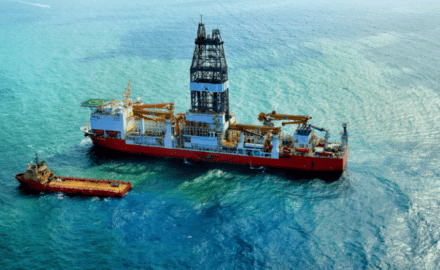The Bolette Dolphin drilling ship at the Kronos -1 site in the Colombian Caribbean Sea, Southwest of Cartagena