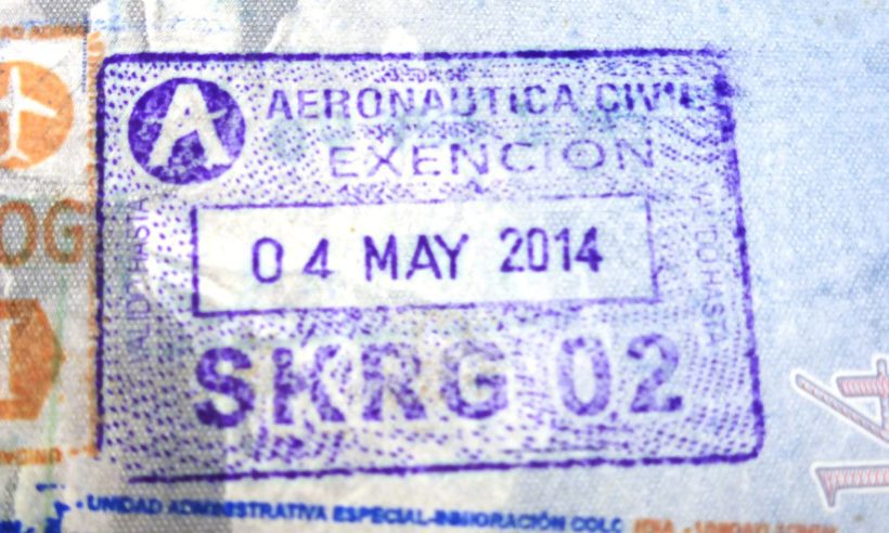 Exento Extento, Exencion,Aeronautica Civil, Aerocivil, Tax Stamp