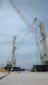 The port has two 125 ton cargo cranes