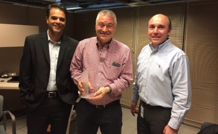 From left: André Almeída, Unisys commercial industry leader; Antonio José Pérez, Director of services and IT infrastructure for EPM, and Juan Villegas, Unisys client executive for Central Latin America, South, and Andes. Photo courtesy of Unisys.