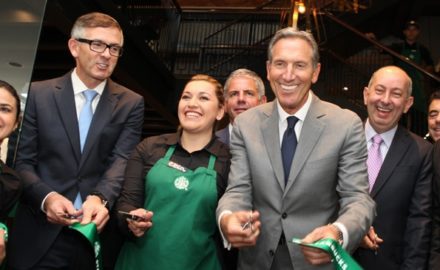 Starbucks store in Bogotá Colombia grand opening cafe coffee shop