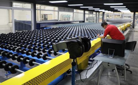 Tecnoglass window-making factory in Barranquilla, Colombia. (Photo credit: Liliana Padierna)