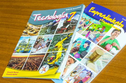 The Escuela Nueva workbooks have been critical to helping the program scale to 20,000 rural schools and promote student-centered learning in the classroom. (Credit: Jared Wade)