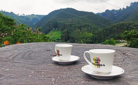 Enjoying some fresh-roasted Colombian coffee at a farm near Salento, one of the country's top tourism destinations. (Credit: Jared Wade)