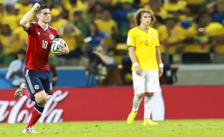 James Rodríguez, superstar midfielder for the Colombian national football team, at the 2014 FIFA World Cup in Brazil. (Photo credit: Danilo Borges/copa2014.gov)