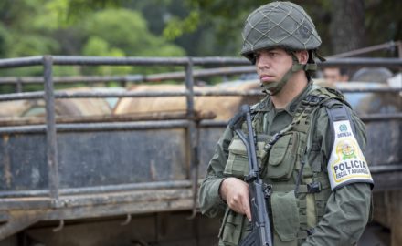 A soldier mans his security post in Cúcuta. (Credit: National Police of Colombia)