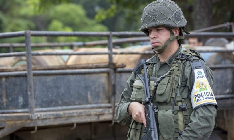 A soldier mans his security post in Cúcuta. (Credit: National Police of Colombia)