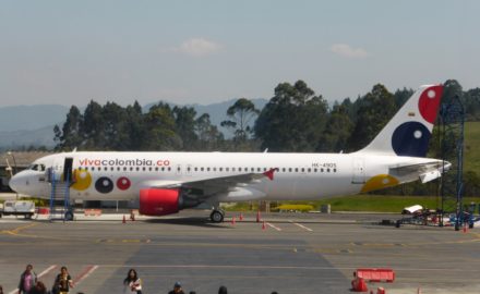 Viva Air Airbus A320 at Medellín's José Maria Córdova International Airport MDE (Photo credit Loren Moss)