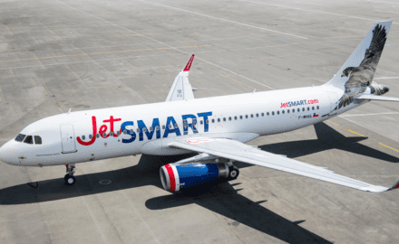 JetSmart jet on the runway.