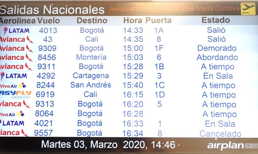Avianca flights delayed and canceled at MDE