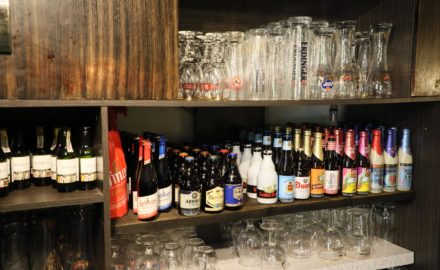 The partial imported beer selection at La Casa Solariega Restaurant serving European continental cuisine in Santa Fé de Antioquia, Colombia. © Loren Moss