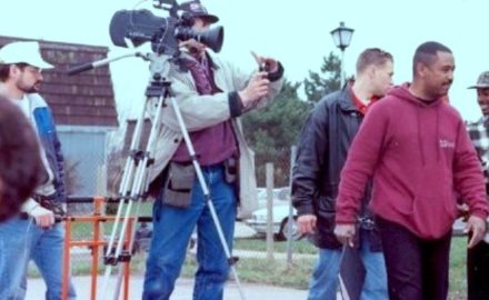 Loren Moss directing a production on 16mm film Arriflex. Photo by Renaul Hill