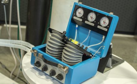 Ventilator bellows as designed by Medellín's Innspiramed initiative. Photo courtesy: Ruta N