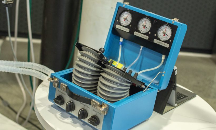 Ventilator bellows as designed by Medellín's Innspiramed initiative. Photo courtesy: Ruta N