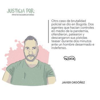 Law student Javier Ordoñez was beaten & tasered to death by Colombian police. Graphic courtesy of @PATATAdibujo on Twitter