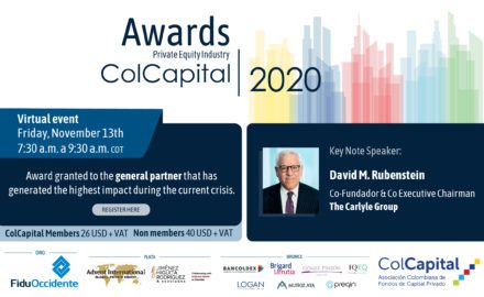 ColCapital is pleased to invite you to participate in the new version of its annual awards event, recognizing private equity managers with the greatest impact in the Colombian economy. Recognition will be awarded for the adaptation of companies or projects invested by private equity funds that mitigate, minimize or potentiate the effects generated by the current economic and health crisis due to the pandemic affecting the world.