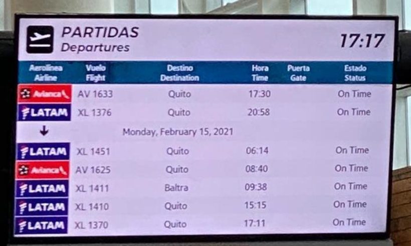 Image from Twitter account of Ecuatoriana Airlines @EcuatorianaAir1