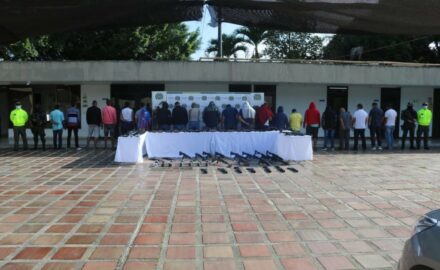25 alleged members of the Diamante gang were captured in raids across 4 cities. (Photos: Fiscalia General de Colombia)