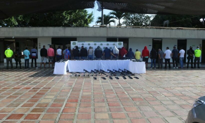 25 alleged members of the Diamante gang were captured in raids across 4 cities. (Photos: Fiscalia General de Colombia)