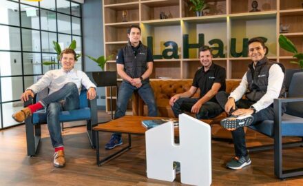 La Haus' leadership team. Left to right, Rodrigo Sanchez-Rios, president; Jeronimo Uribe, CEO; Thomas Floracks, CPO; Santiago Garcia, CTO