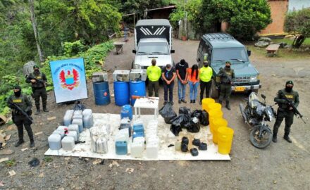 Cocaine laboratory in Tolima dismantled, courtesy Colombian Air Force