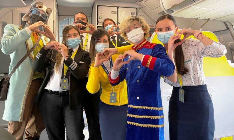 Passengers enjoyed a sampling of the musical performance along with other surprises during a flight from Medellín to the Caribbean coastal city of Santa Marta.