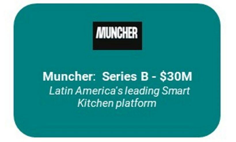 o Muncher, Latin America's leading Smart Kitchen platform, raised a Series B - $30M round.