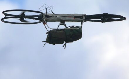 A joint tactical autonomous air resupply systems (JTAARS) carries a small package during the Maneuver Fires Integrated Experiment (MFIX) at Fort Sill in the United States, April 12. The JTAARS experimented with the possibility to use unmanned aerial vehicles, autonomously... (Photo Credit: U.S. Army) Used for illustrative purposes.