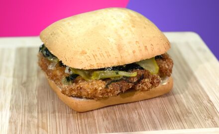 Wingo's pork milanesa (schnitzel) sandwich,