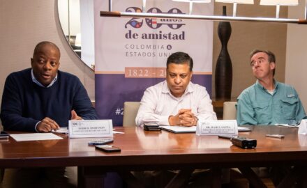 Assistant Secretary of State for the Bureau of International Narcotics and Law Enforcement Affairs Todd D. Robinson, White House Office of National Drug Control Policy Director Dr. Rahul Gupta, and Senior Deputy Assistant Administrator Peter Natiello Photo: Pedro Moreno