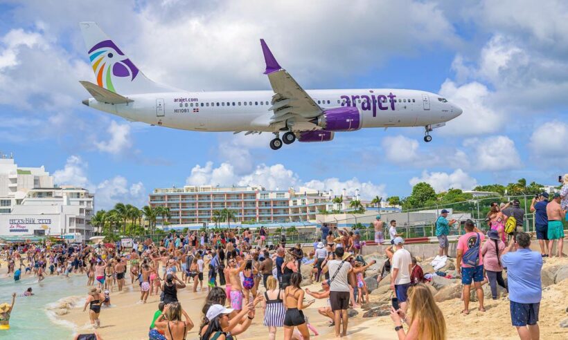 Arajet approach at Princess Juliana International Airport in St. Maarten