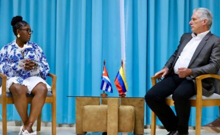 Vice President of Colombia, Francia Márquez Mina (left) with Cuban President Miguel Díaz Canel