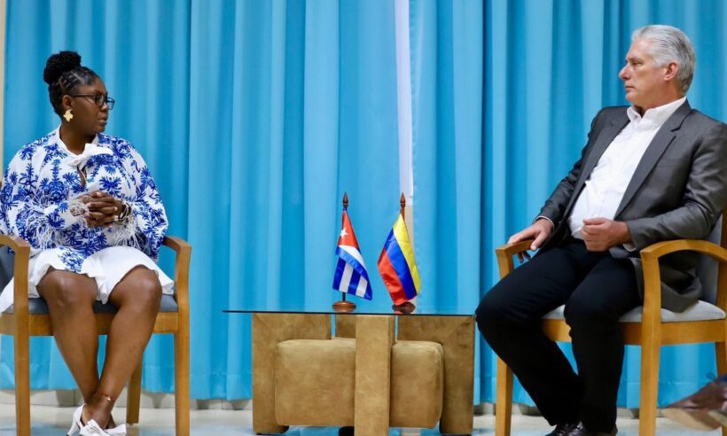 Vice President of Colombia, Francia Márquez Mina (left) with Cuban President Miguel Díaz Canel