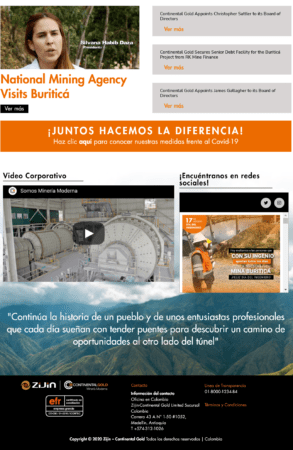 Visiting continentalgold.com features on the home page content 2017 highlighting a video from a visit of Silvana Habib Daza, who headed Colombia’s National Mining Agency two presidential administrations ago!