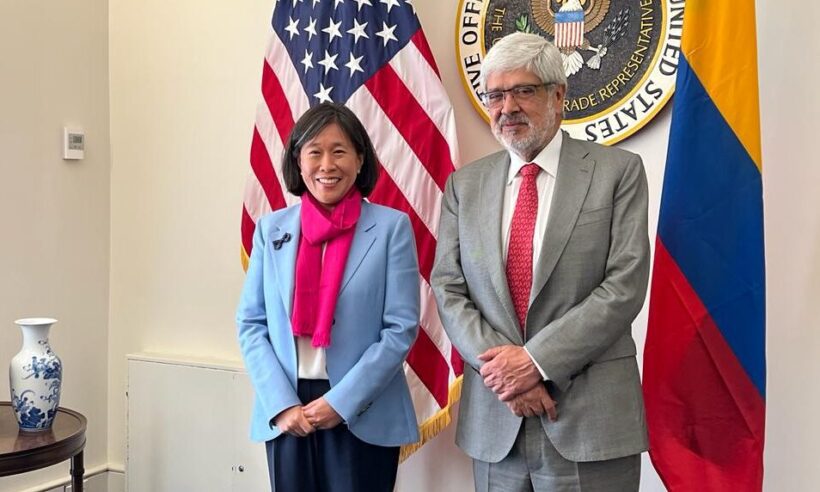 Colombian Commerce Minister German Umaña Mendoza meets with U.S. Trade Representative Katherine Tai in Washington. (Photo: MinCIT)