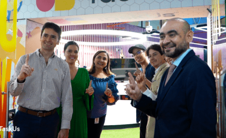 TaskUs employees celebrate the opening of new office in Cali, Colombia.