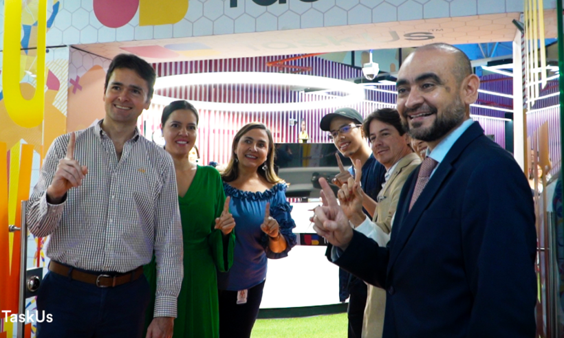 TaskUs employees celebrate the opening of new office in Cali, Colombia.