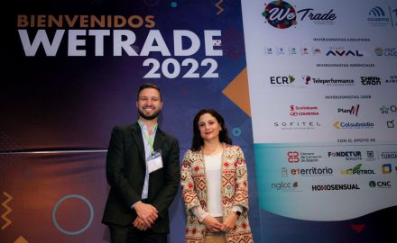 Attendees on stages at WeTrade 2022.