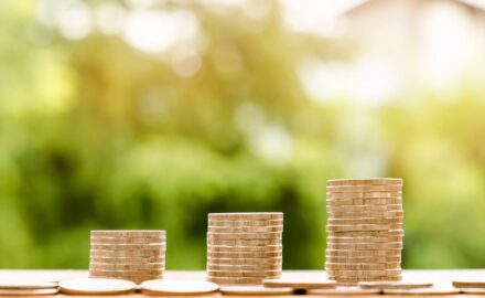 Stacks of coins representing economic growth