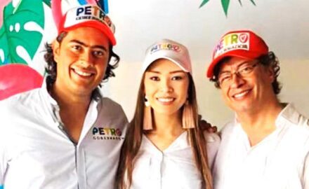 (l-r) Nicolas Petro, Day Vasquez, Gustavo Petro (photo: Petro presidential campaign)