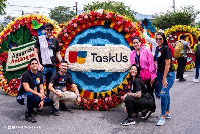TaskUs participated in this year's Feria de las Flores flower extravaganza, the most important and vibrant festival in Medellín.