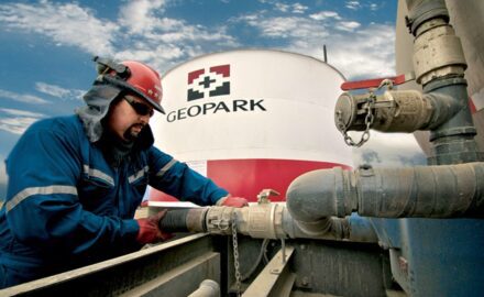 A worker at Geopark's facility.