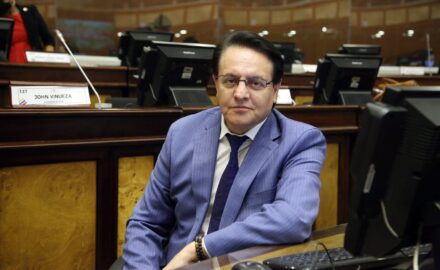 Photo: Fernando Villavicencio attending a session of the National Assembly of Ecuador in 2022.