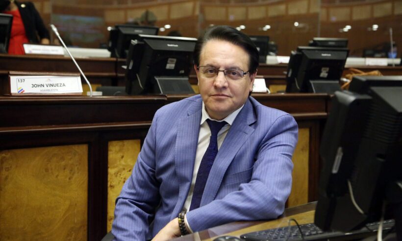 Photo: Fernando Villavicencio attending a session of the National Assembly of Ecuador in 2022.
