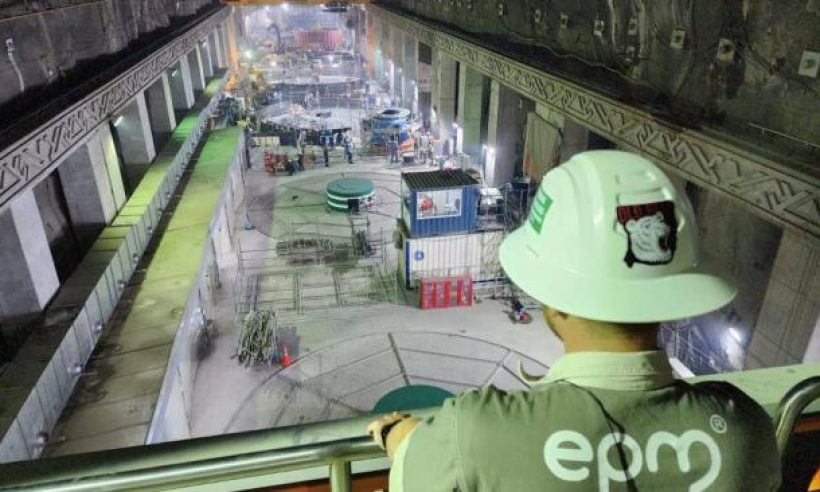 Inside the Hidroituango hydroelectric dam.