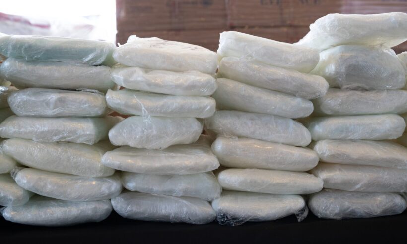 Bricks of a record-breaking $4.6 million seizure of fentanyl and meth by the US Customs and Border Protection in 2019. (Photo credit: Jerry Glaser / US Customs and Border Protection)