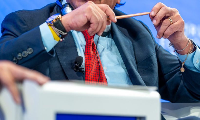 Colombian President Gustavo Petro speaking at the World Economic Forum Annual Meeting in Davos-Klosters, Switzerland in January 2023. (Photo credit: World Economic Forum / Boris Baldinger)